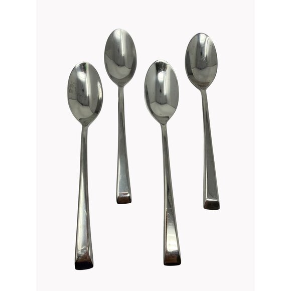 Mikasa Rockford Stainless Steel Flatware Set of 4 Oval Soup Spoons 8in Glossy - Picture 1 of 3